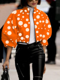 Stylish Polka Dot Printed Short Jacket