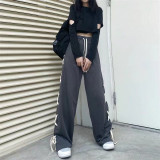 Casual Strappy Straight Wide Leg Pants