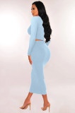 Fall And Winter Fashion Waisted Package Hip Half-body Skirt Two-piece Set