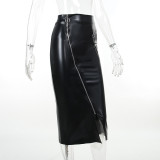 Sexy High-waisted One-piece Zipper Hip Skirt