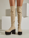 Stylish Stretch Platform-soled Over-the-knee Boots