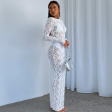 Sexy Hollow Lace See-through Slim Fit Dress