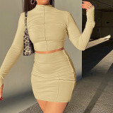 Winter Women's Long-sleeved Tops Fashionable And Casual Two-piece Set