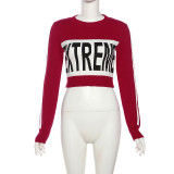 Fashionable And Versatile Trendy Knitted Letter Long-sleeved Sweater