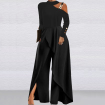 Long Sleeve Off Shoulder Party Wide Leg Jumpsuit