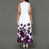 Fashionable Waist-cinching Simple Long Dress