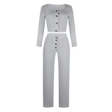 Sexy Cardigan Long Sleeve Buttoned Casual Suit