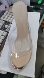 Fashionable High-heeled Transparent Wedge Slippers