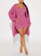 Casual And Fashionable Solid Color Knitted Two-piece Set