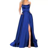 Solid Color Fashionable Bridesmaids Evening Dress