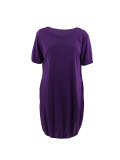 Casual Solid Color Lantern Short Sleeve Dress