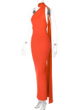 Sexy Backless Pleated Slim Sleeveless Elegant Dress
