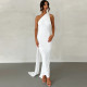 Sexy Backless Pleated Slim Sleeveless Elegant Dress