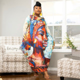 Fashion Large Size Printed Irregular Dress