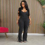 Sexy Slim Fit Fringed Jumpsuit