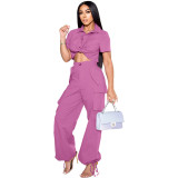 Casual Short-sleeved Shirt Workwear Two-piece Set