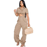 Casual Short-sleeved Shirt Workwear Two-piece Set