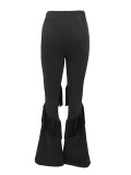 Fashionable British Style Casual Flared Pants With Tassels