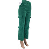 Stylish And Casual Corduroy Multi-pocket Trousers
