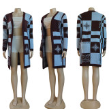 Autumn And Winter Fashionable Casual Printed Cardigan Knitted Jacket