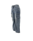 Loose Multi-pocket Ripped Straight-leg Denim Cargo Pants