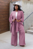 Solid Color Comfortable Loose Wide Leg Two Piece Set