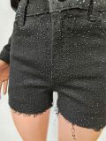 New Fashionable Long-sleeved Stretch Perm Diamond Denim Two-piece Set