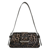 Autumn And Winter New Leopard Print Versatile Hand-held Armpit Small Square Bag