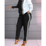 Autumn And Winter Casual And Comfortable Printed Long-sleeved Trousers Two-piece Set