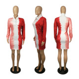 Fashion Large Size Zipper Print Dress