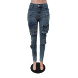 Multi-pocket Stretch Skinny Casual Jeans