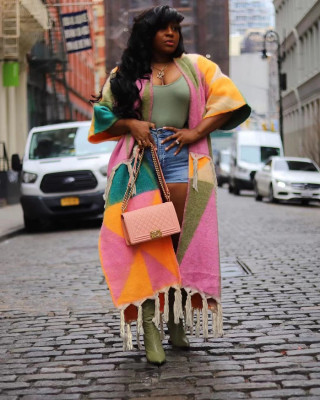 Casual Color Block Fringed Knitted Jacket