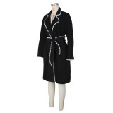Long-sleeve Woven Lapel Loose Trench Coat