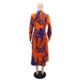 Elegant Casual Printed Irregular Dress