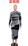 New Casual Fashion Round Neck Long Sleeve Dress