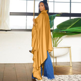 Autumn Pleated Long Solid Color Shawl Shirt