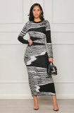 New Casual Fashion Round Neck Long Sleeve Dress