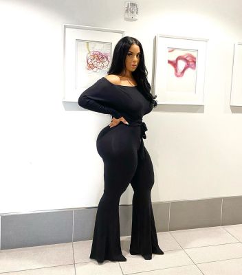 Sexy Slim-fitting Off-the-shoulder Solid Color Jumpsuit