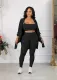 Winter Fashionable Casual Home Suspender Jacket Three-piece Set