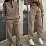 Versatile Casual Thickened Sweatshirt And Trousers Two-piece Set