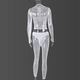 Sexy Navel-baring Hollow High-elastic One-piece Tight Suit