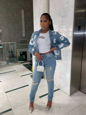 Personalized Street Style Printed Denim Jacket
