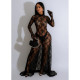 Fashion Women's Sexy See-through Backless Jumpsuit