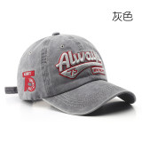 Fashionable Washed Distressed Letter Embroidered Cap