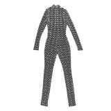 Autumn And Winter Street Trend Zipper Striped Jumpsuit
