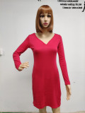 Fashionable V-neck Solid Color Dress