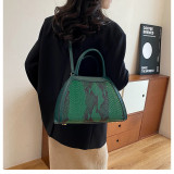 Fashionable Crocodile Pattern Shell Bag Hand-held Shoulder Crossbody Bag