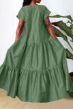 New Spring And Summer Multi-layer Solid Color Dress