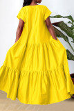 New Spring And Summer Multi-layer Solid Color Dress