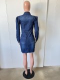 Sexy Fashion Women's Jacket Long Sleeve Denim Dress